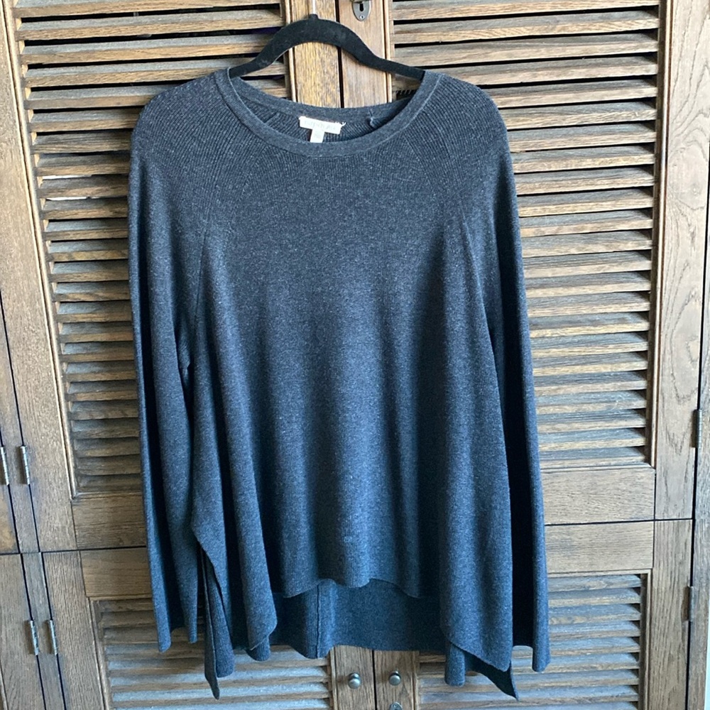 Eileen Fisher Black/Gray Long Sleeve Sweater